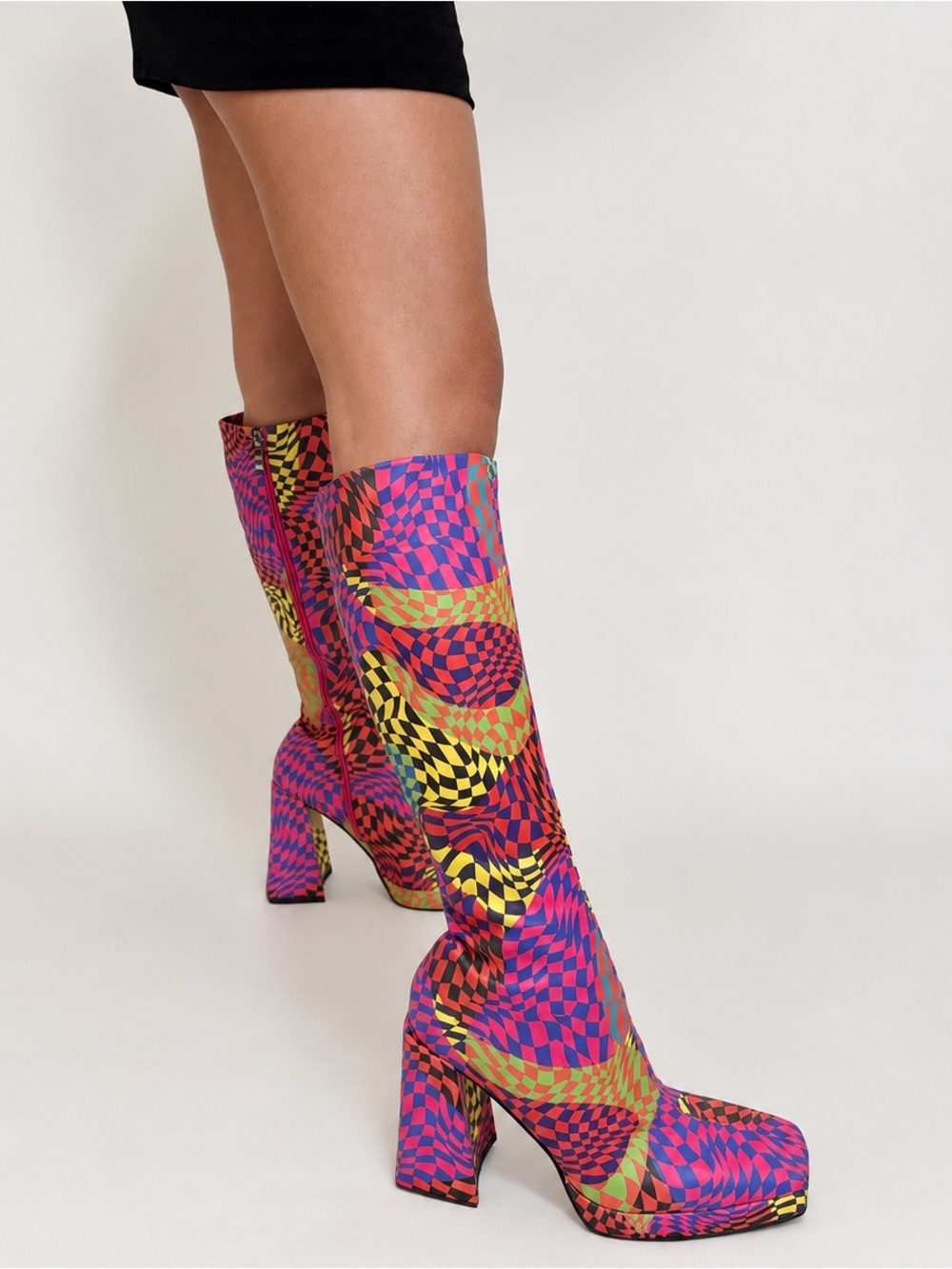 Nasty Gal Colorful Funky Psychedelic GoGo Boots Size 9